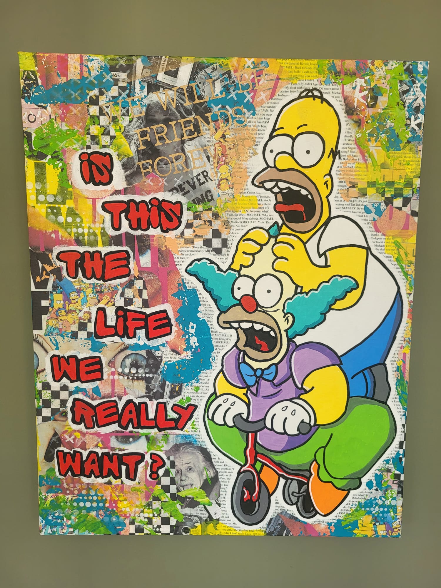 Homer x Krusty, fotografía original de la obra de Melissa Stok.