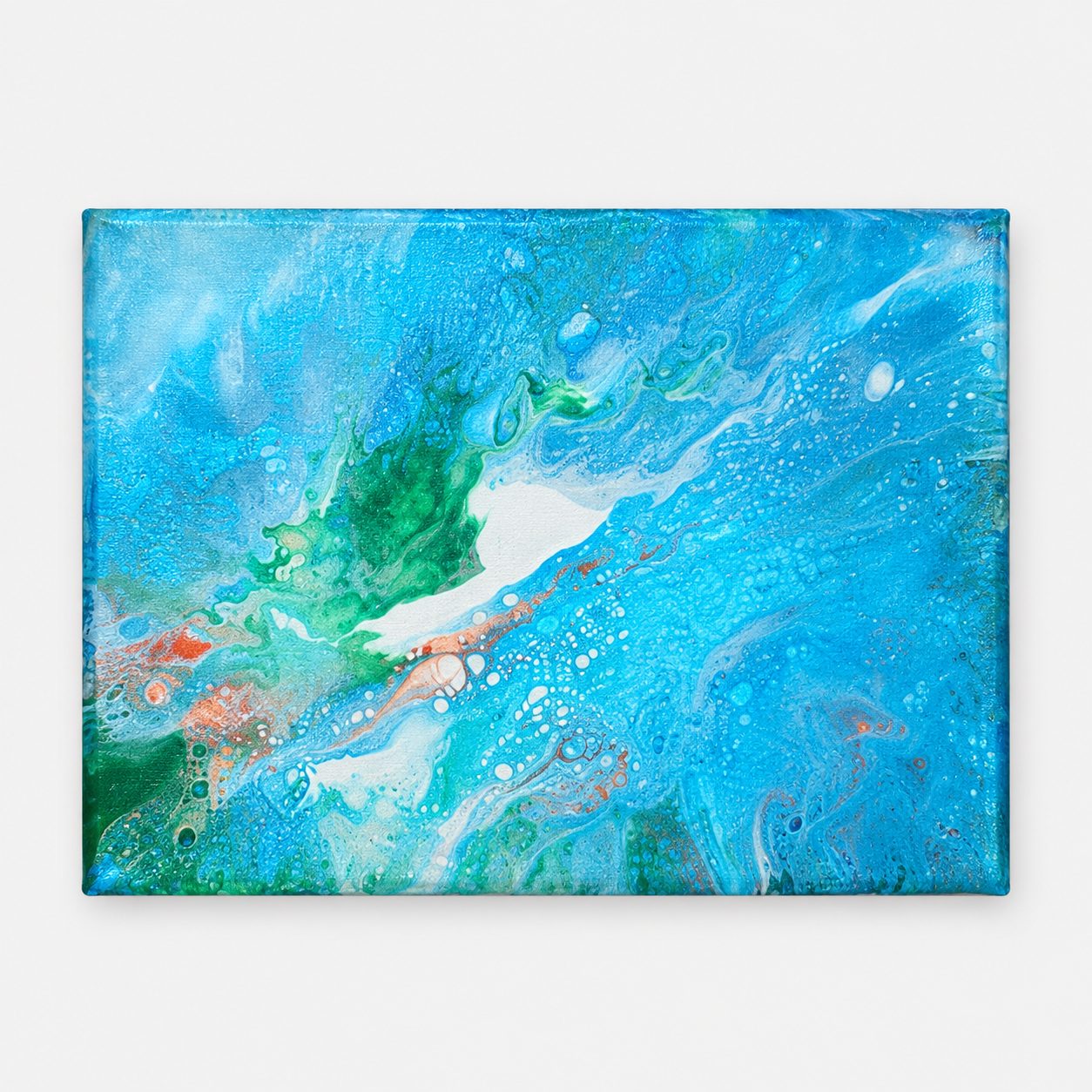 Turquesa, blanco y verde, obra de catálogo