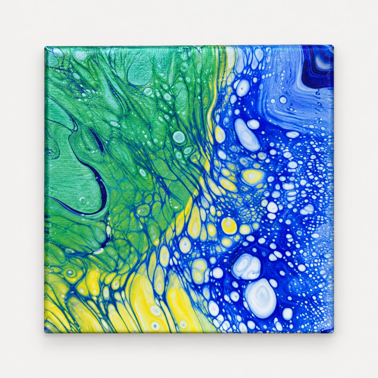 Verde, azul y células blancas, obra de catálogo